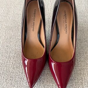 Christian Siriano Burgundy Patent Heels